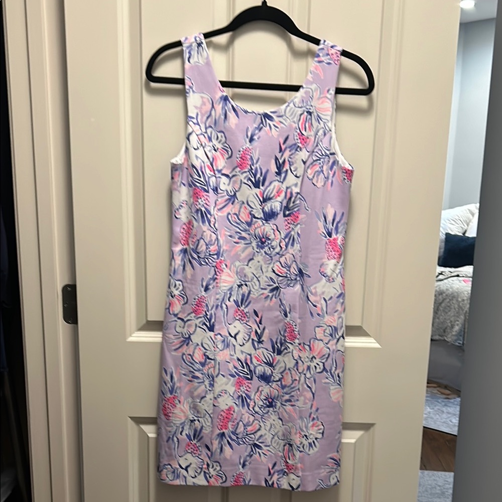 Lilly Pulitzer Purple Pink Sheath Mini Dress Scoop Neck Sleeveless